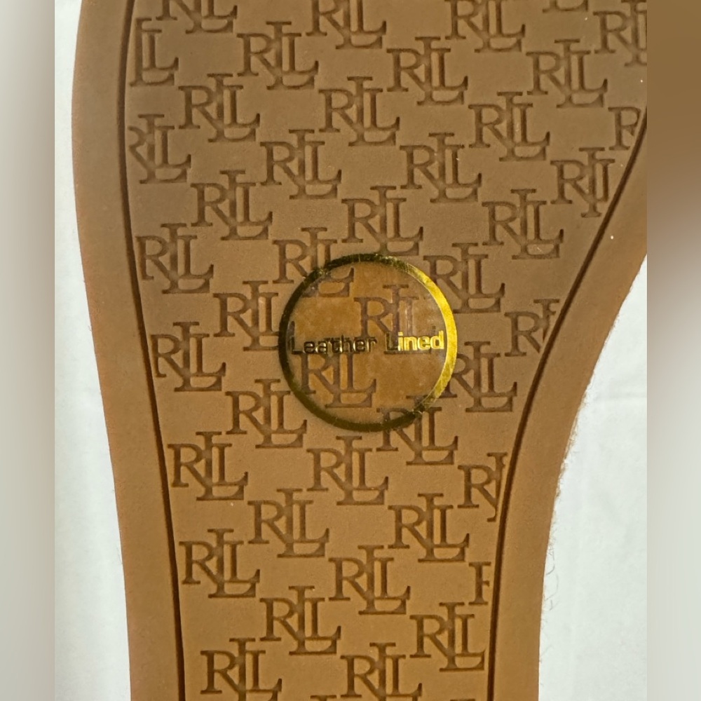 Lauren Ralph Lauren - Polly Nappa Yellow Leather Flat Platform Espadrille 9B NWT - Picture 11 of 11